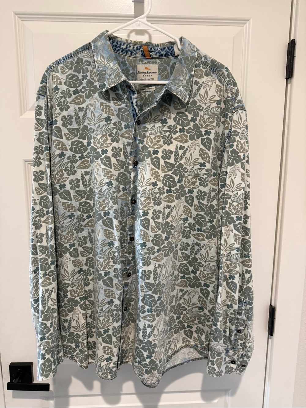 Tommy Bahama Floral Button-Down Shirt - Light Blue & Gray